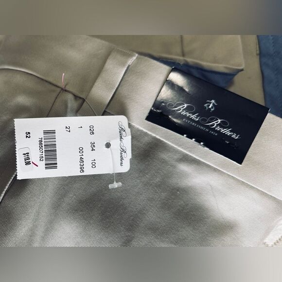 The Brooks Brothers Pleat Front Stretch Advantage Chino Men's Shorts Grey Sz W52 - Picture 6 of 12